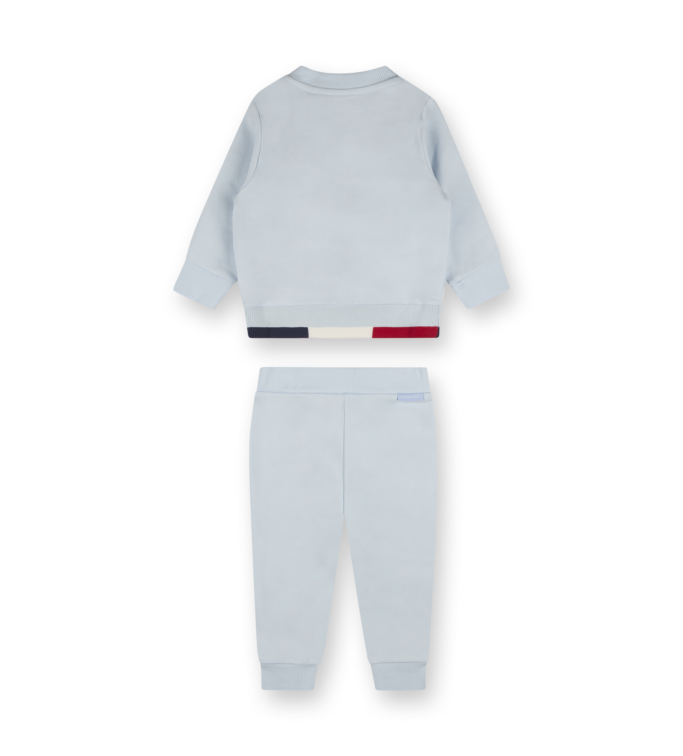 Tricolor-Trimmed Tracksuit Set Light Blue