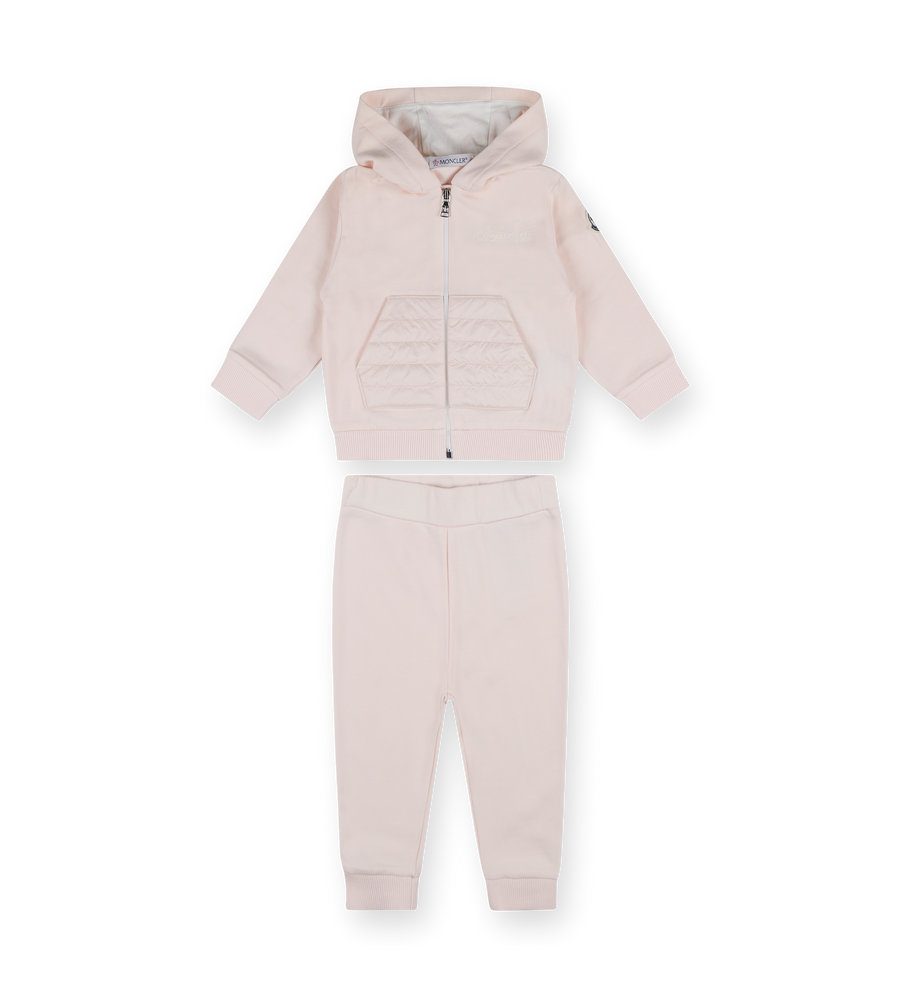 Embroidered Logo Tracksuit Set Pink