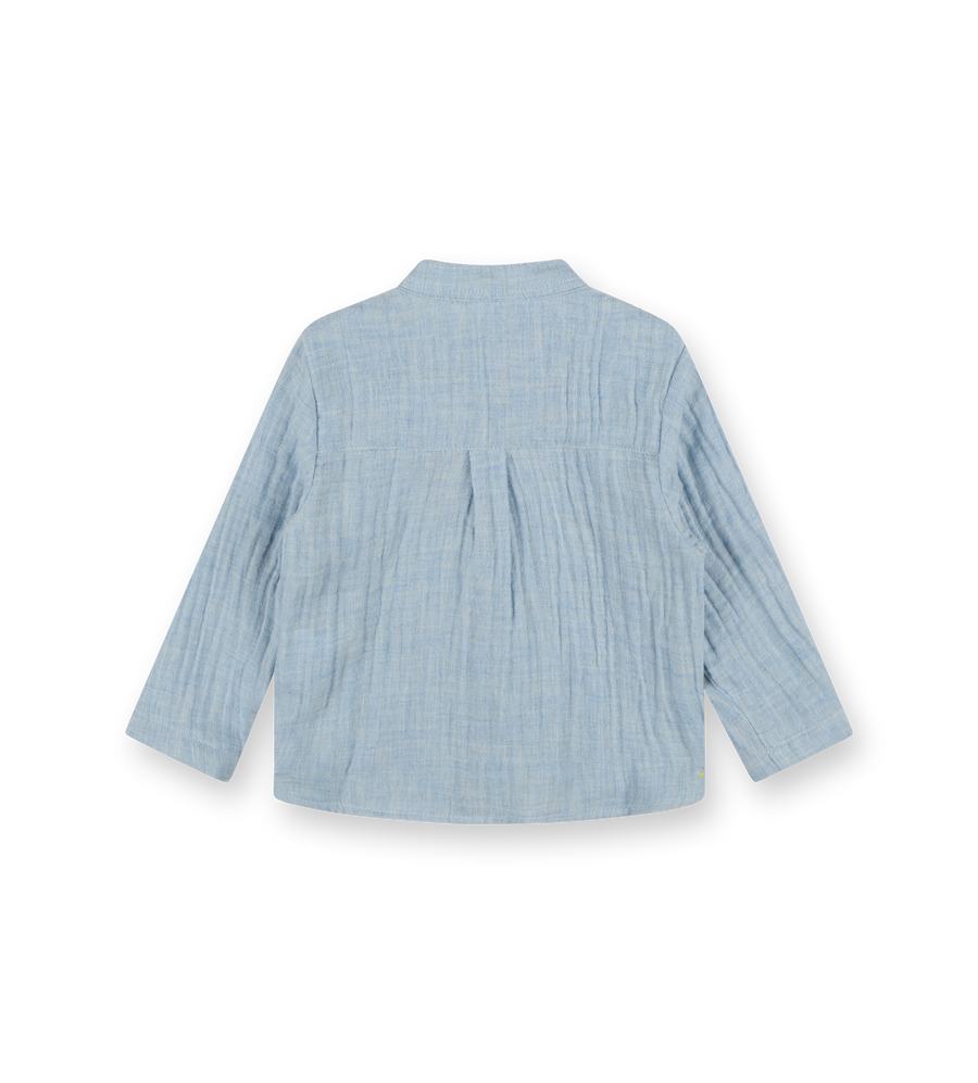 Mesh Shirt with Mao Collar Bleu Lave