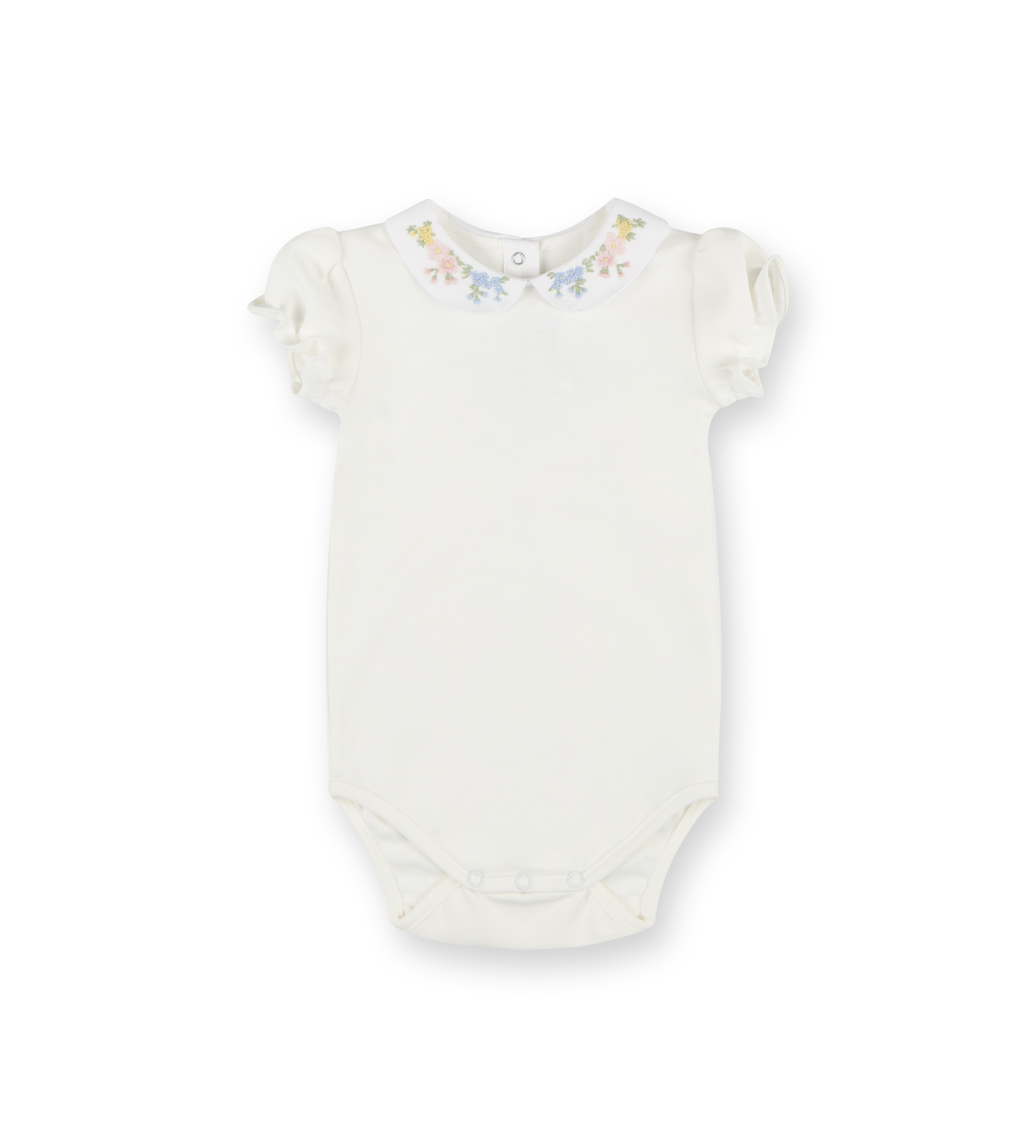 Flower Embroidered Body White