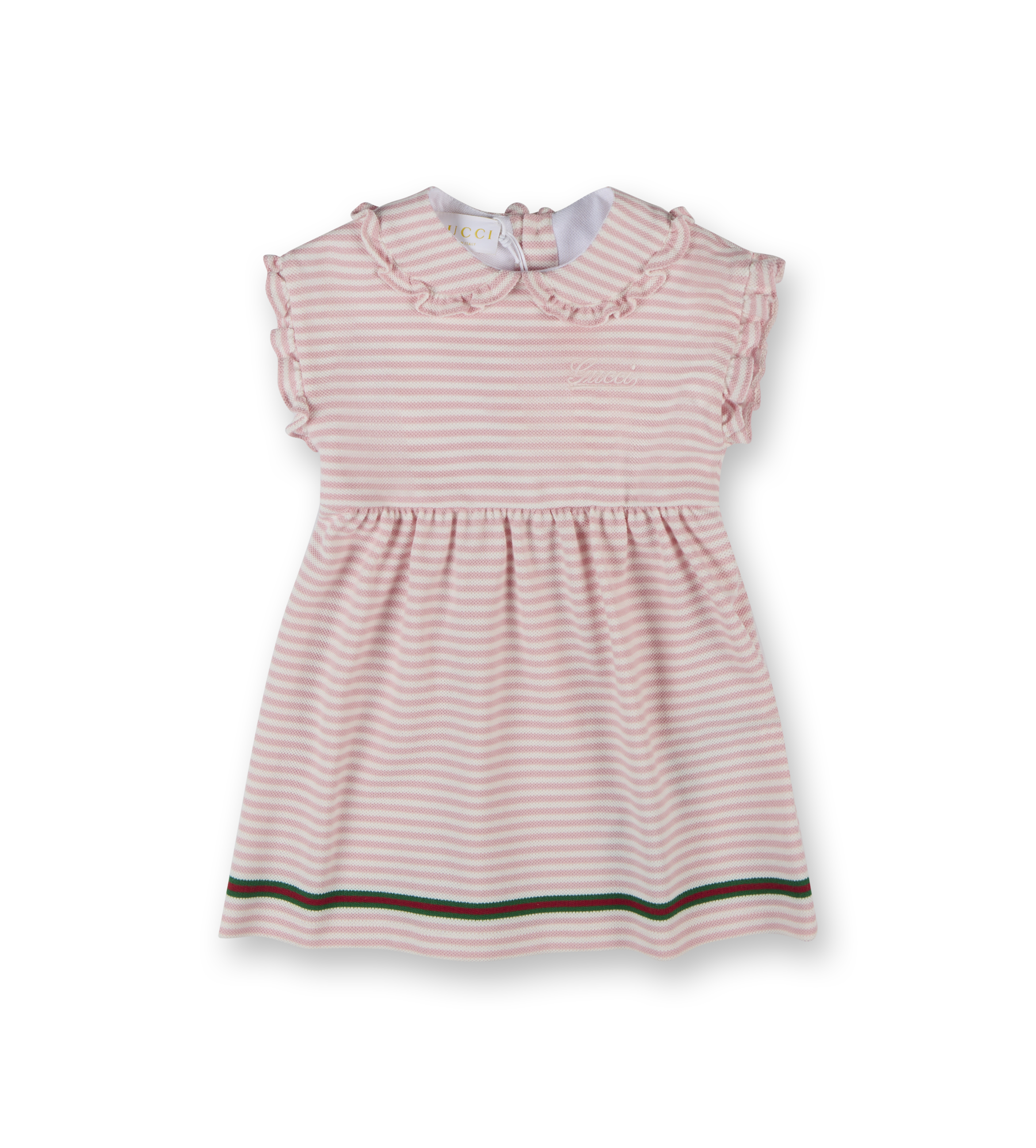 Embroidered Dress White/Pink