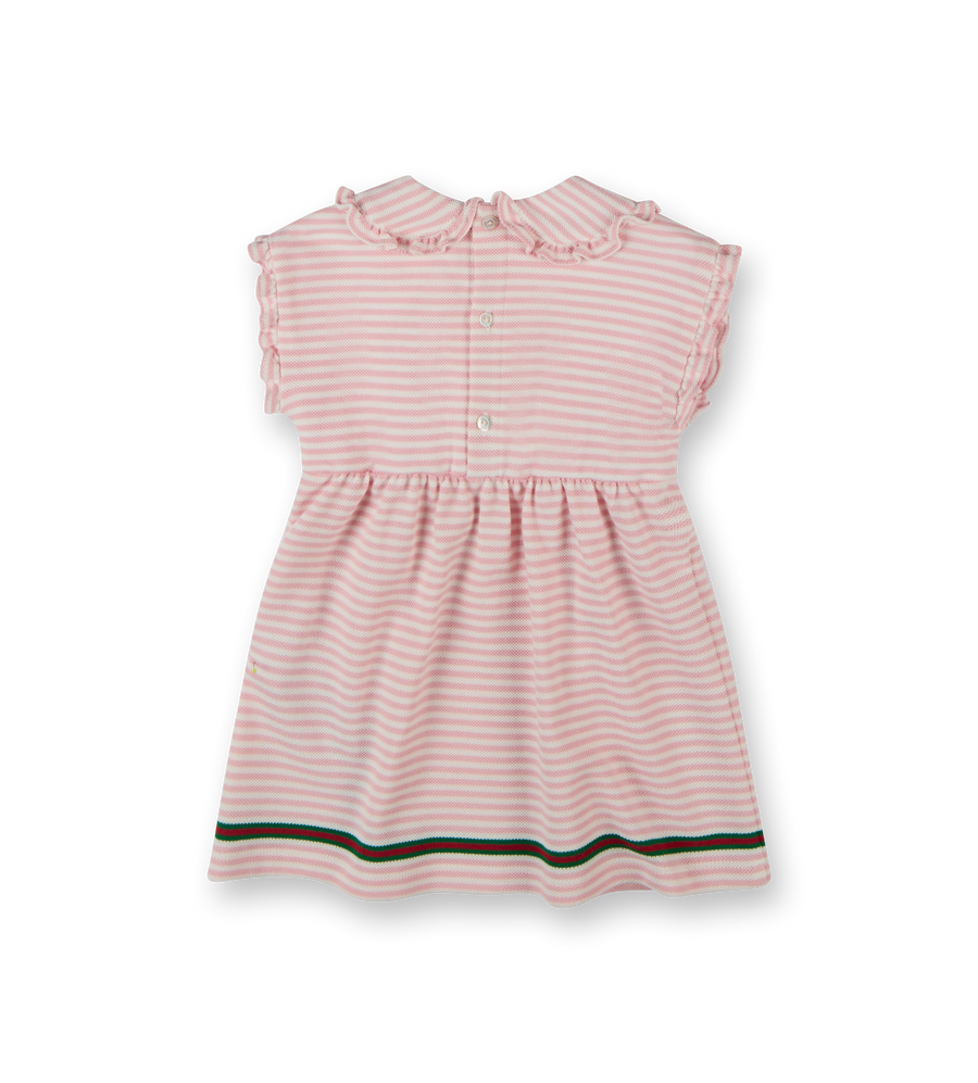 Embroidered Dress White/Pink