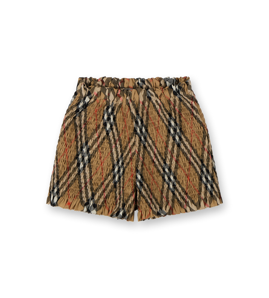 Checked Cotton Shorts Sand