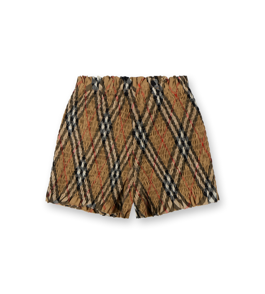 Checked Cotton Shorts Sand