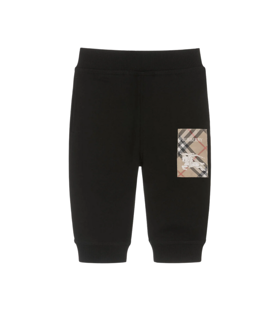 Baby Check Label Sweatpants Black