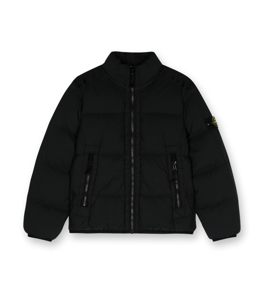 Compass-badge Quilted Puffer Jacket Black