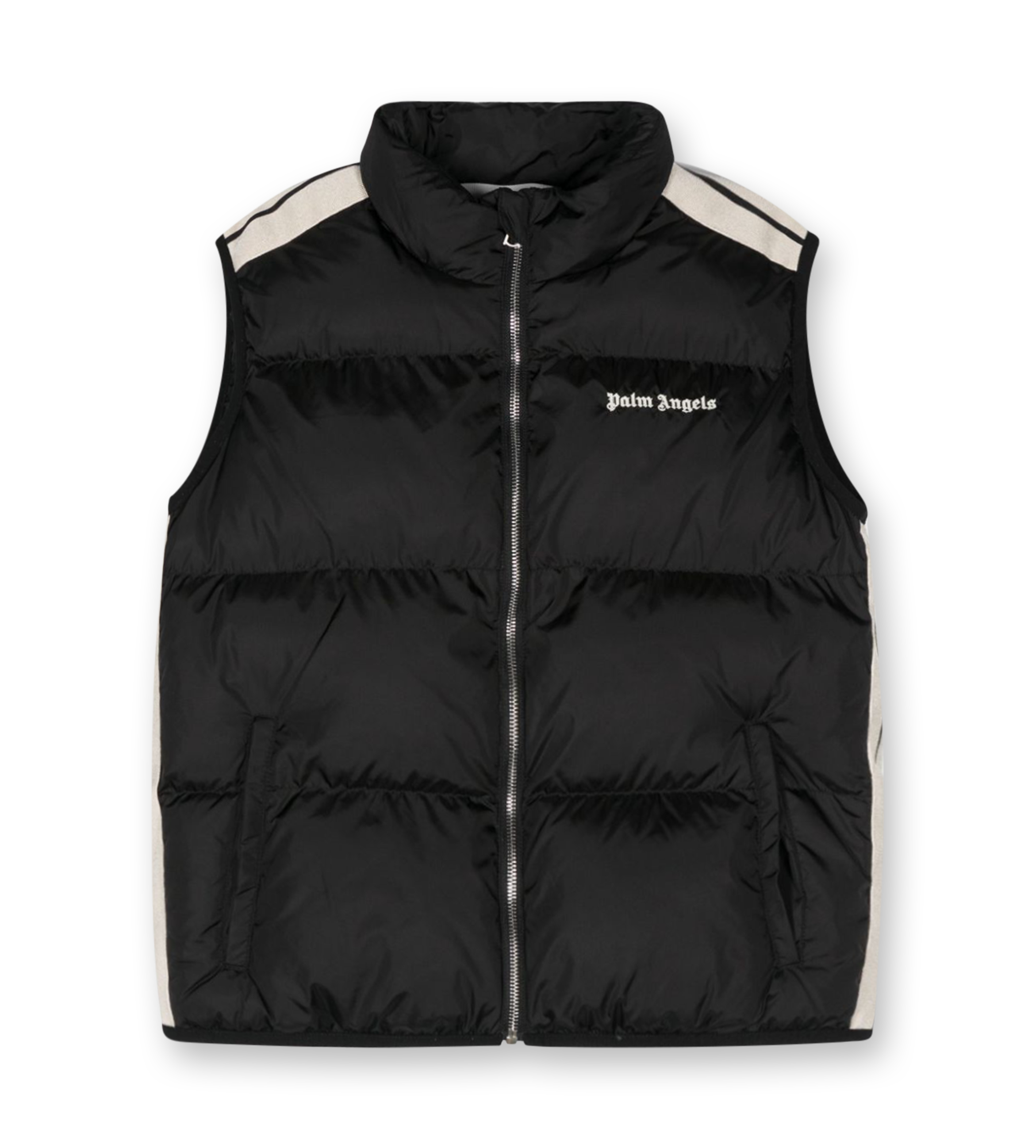 Logo-Embroidered Puffer Vest Black