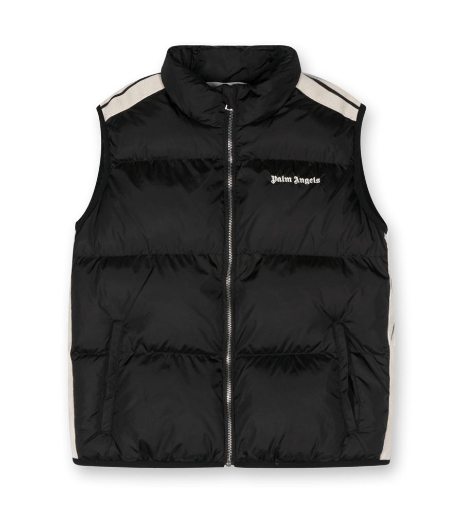 Logo-Embroidered Puffer Vest Black