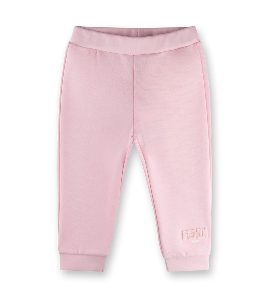 Logo-Appliqué Cotton Pants Rosa