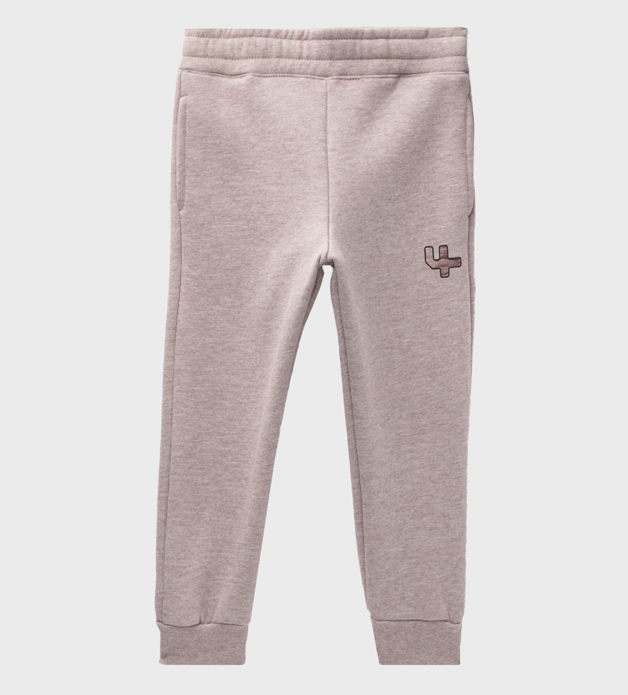 Girls Grey with Pink Logo Sweatpants