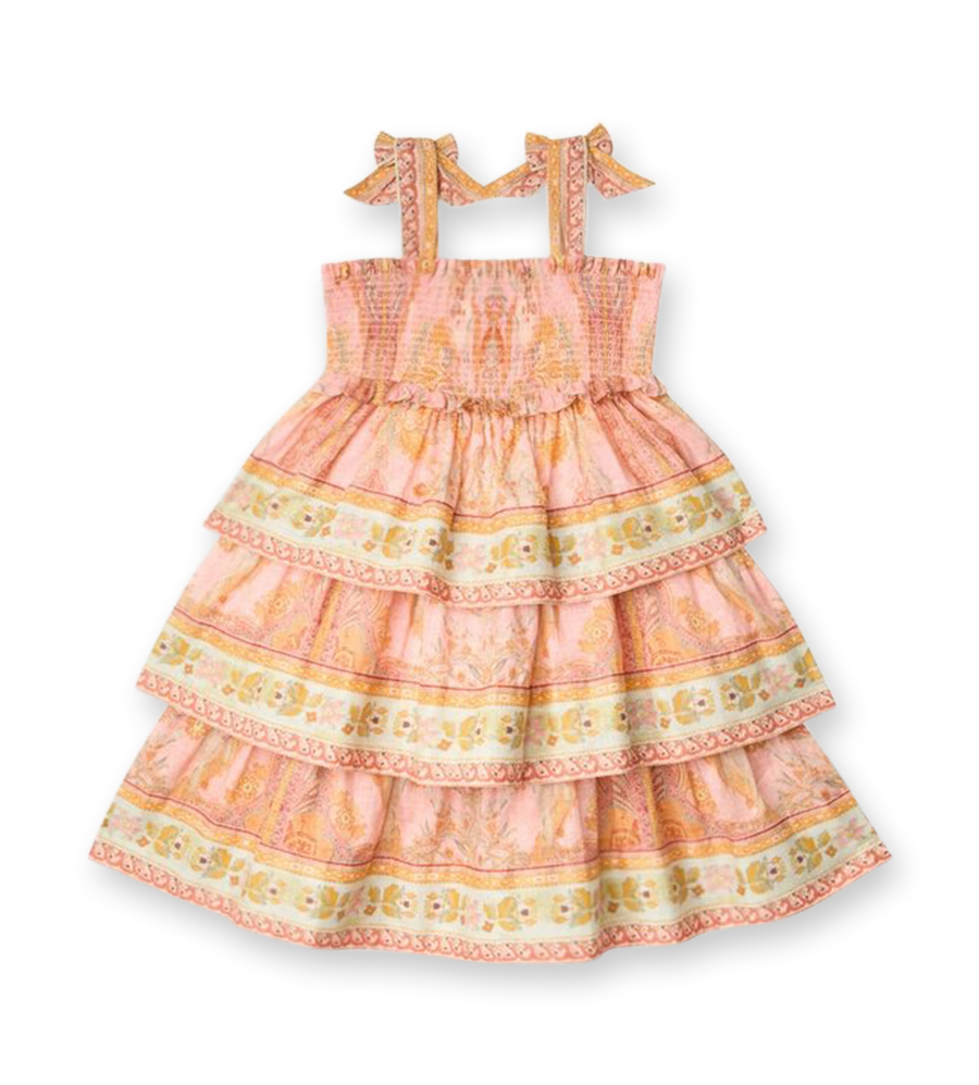 Wylie Tiered Dress Pink Multi