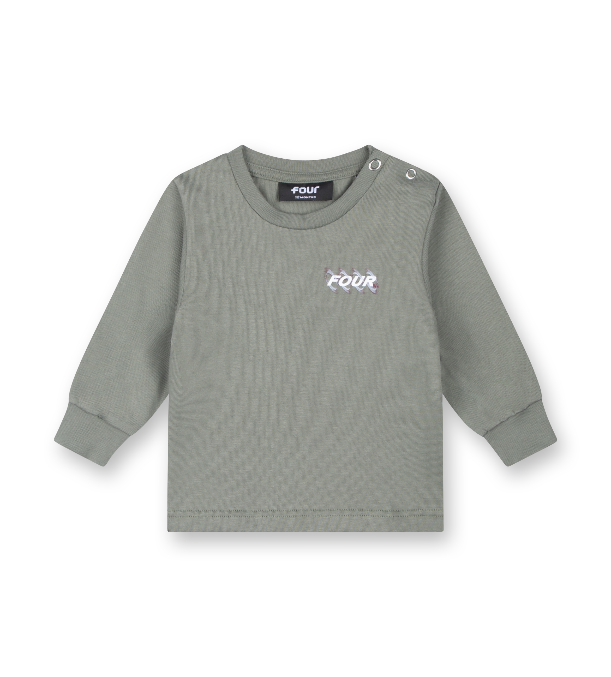 Baby Blurry Circles Long Sleeve Agave Green