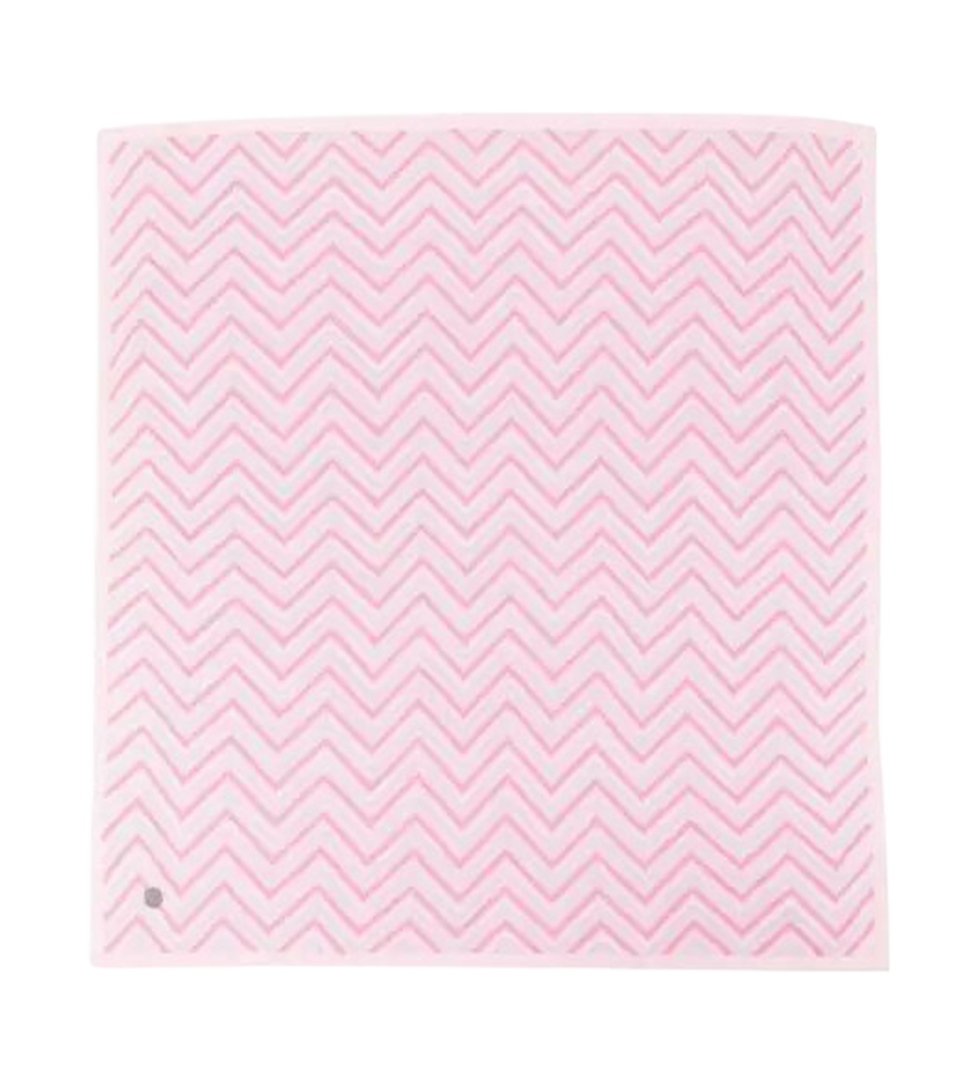 Zigzag Print Square Blanket Pink