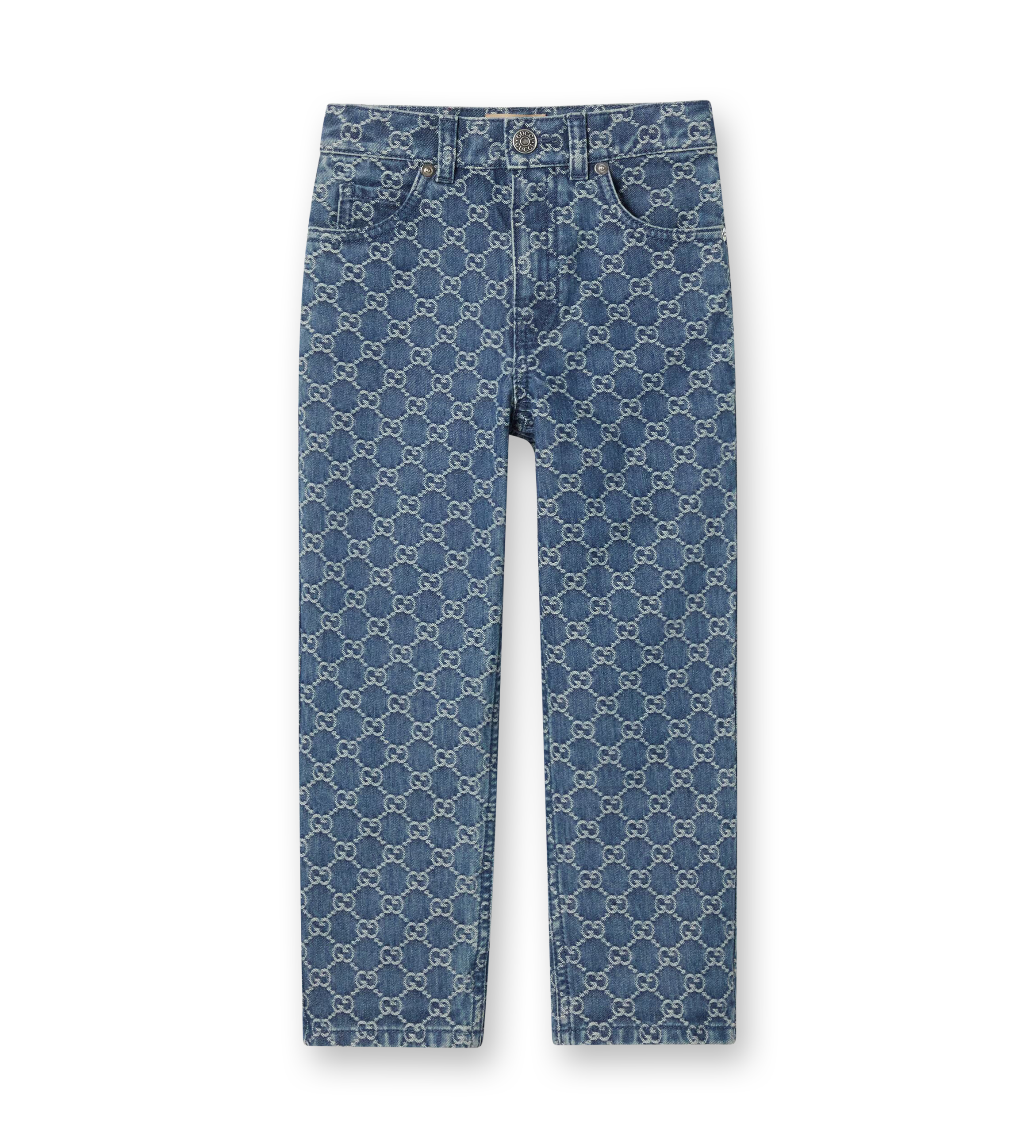 GG Denim Jacquard Pants Blue