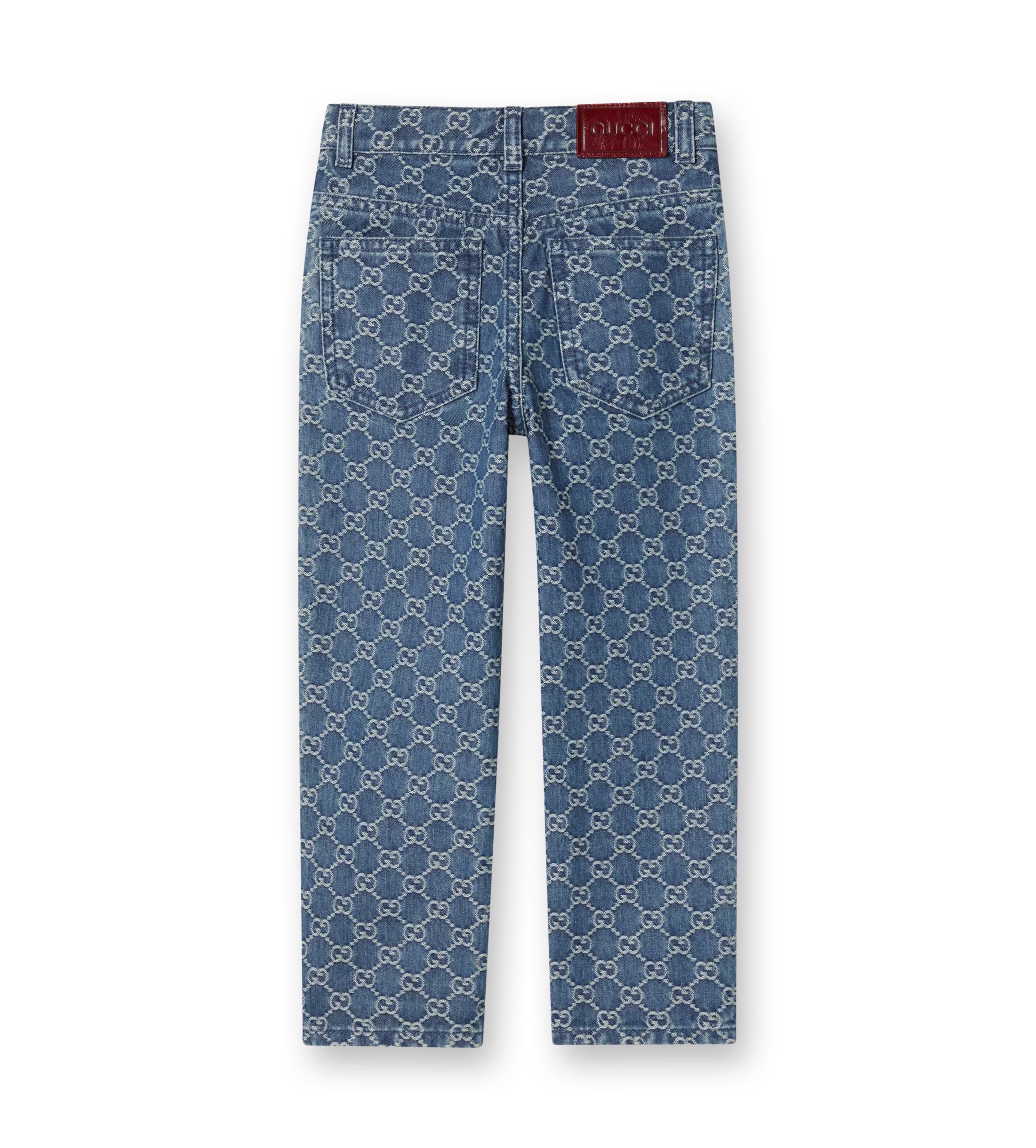 GG Denim Jacquard Pants Blue