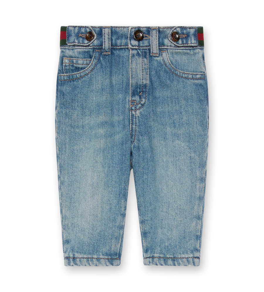 Baby Denim Trousers Washed Blue