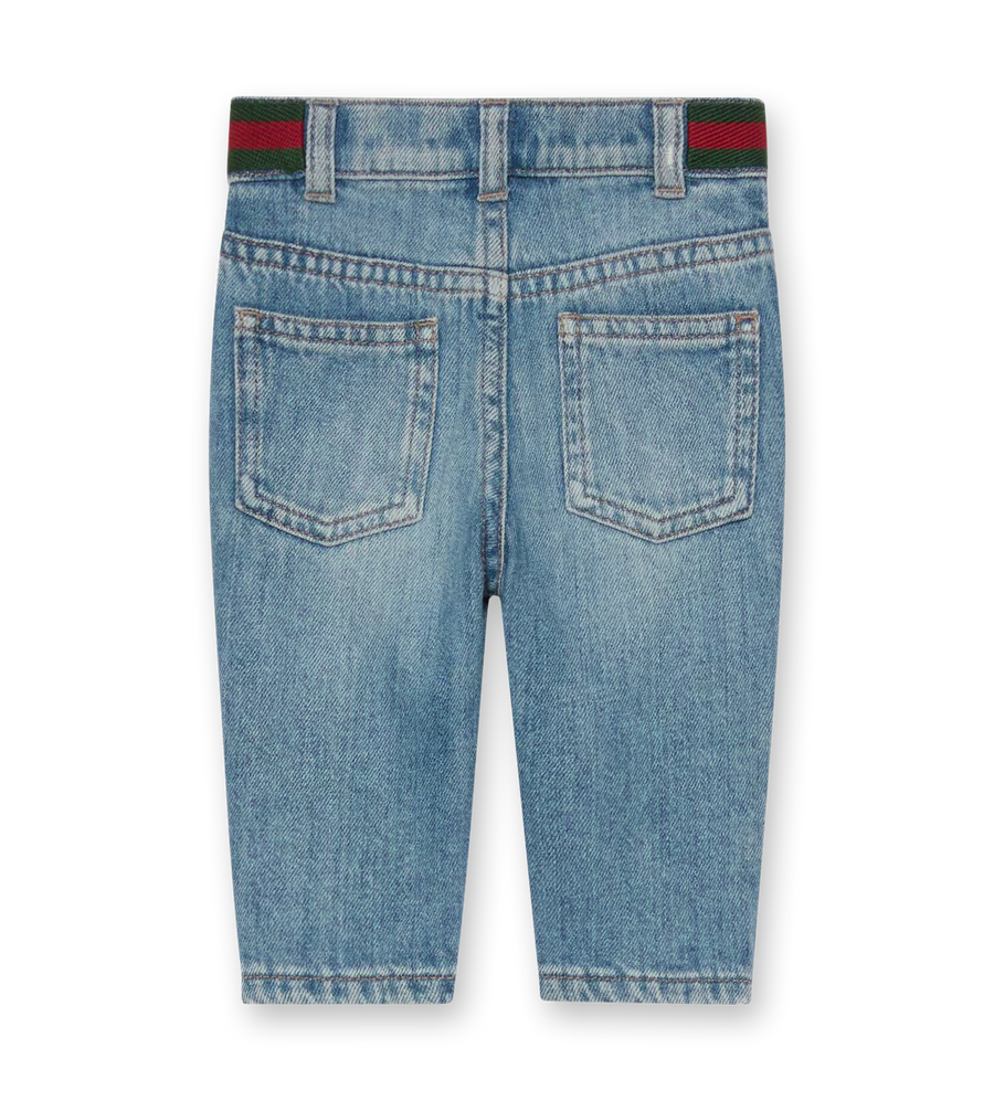 Baby Denim Trousers Washed Blue