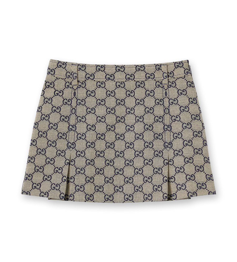 GG Canvas Skirt Oatmilk/Blue