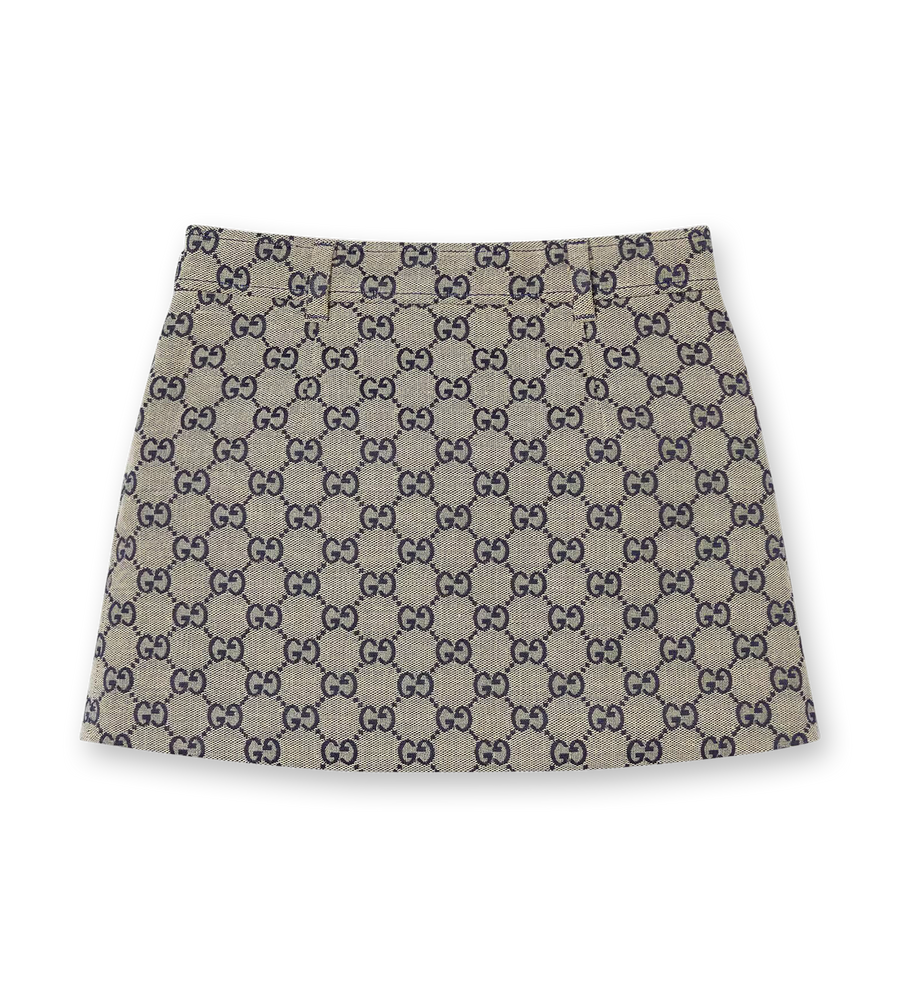 GG Canvas Skirt Oatmilk/Blue