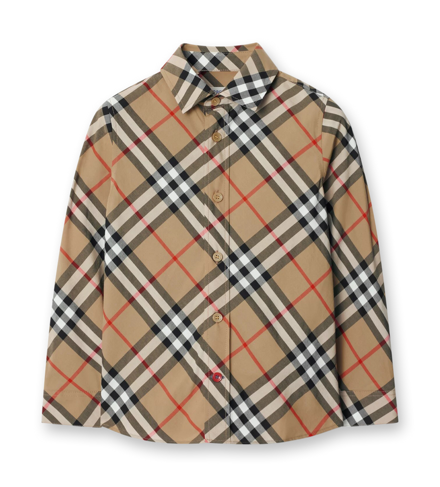 Check Cotton Shirt Sand