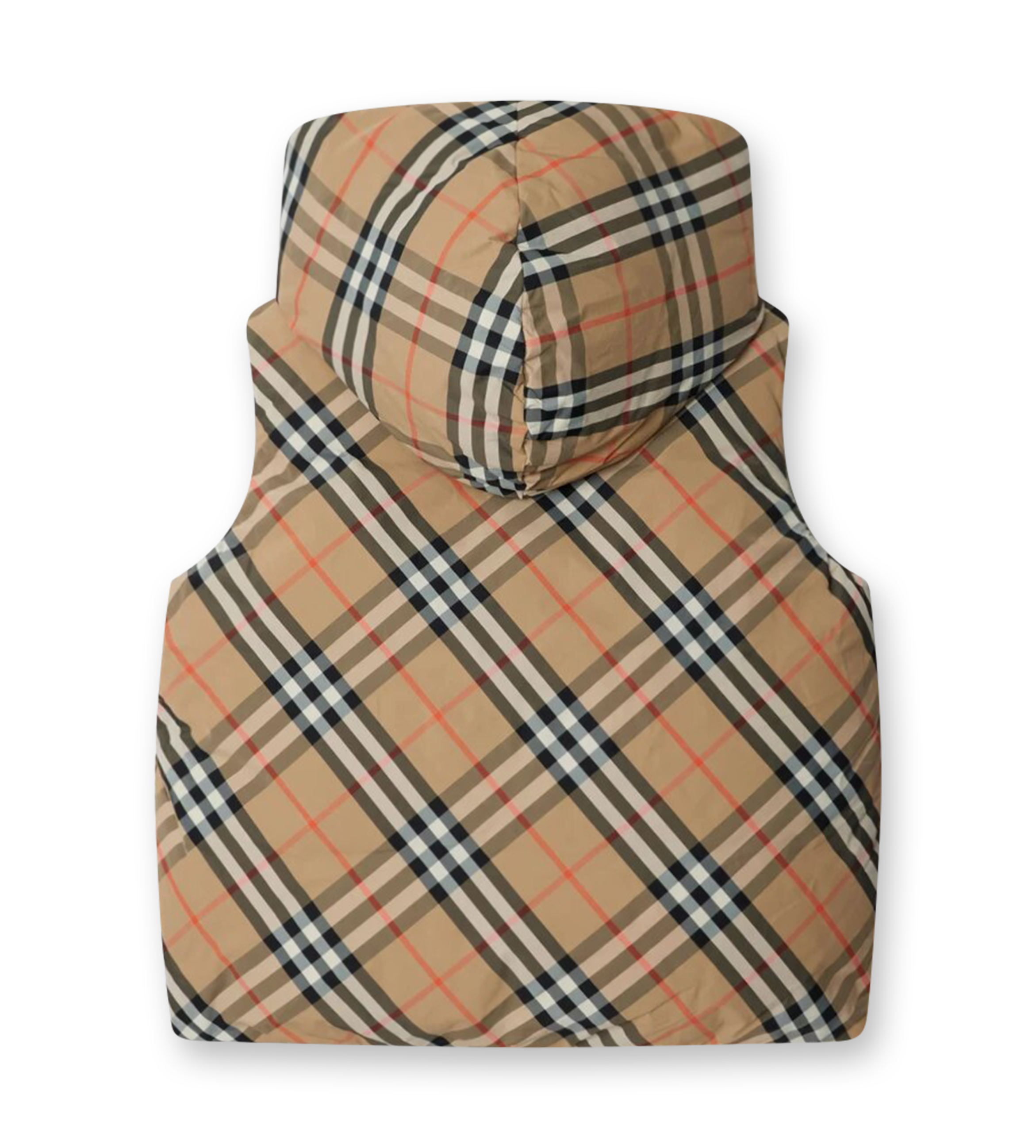 Baby Reversible Check Pattern Gilet Sand