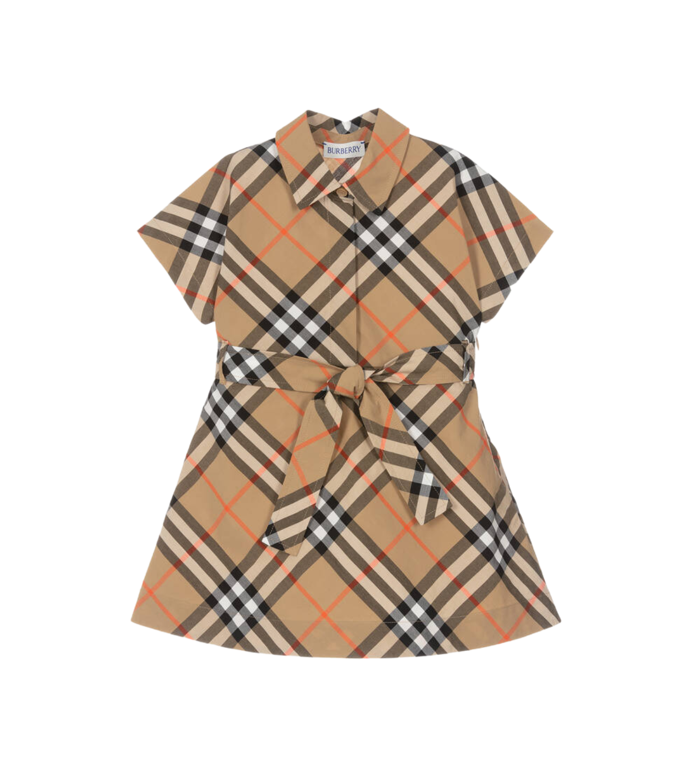 Baby Check Shirt Dress Sand