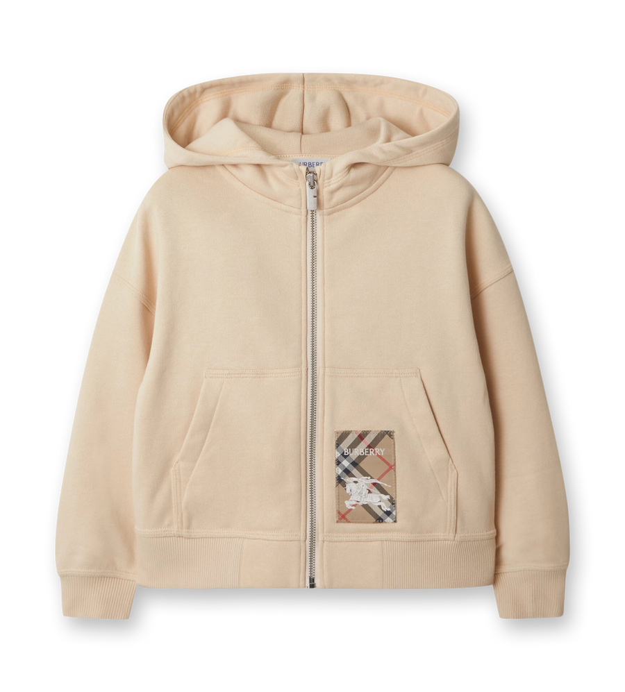 Check Label Zip Hoodie Calico