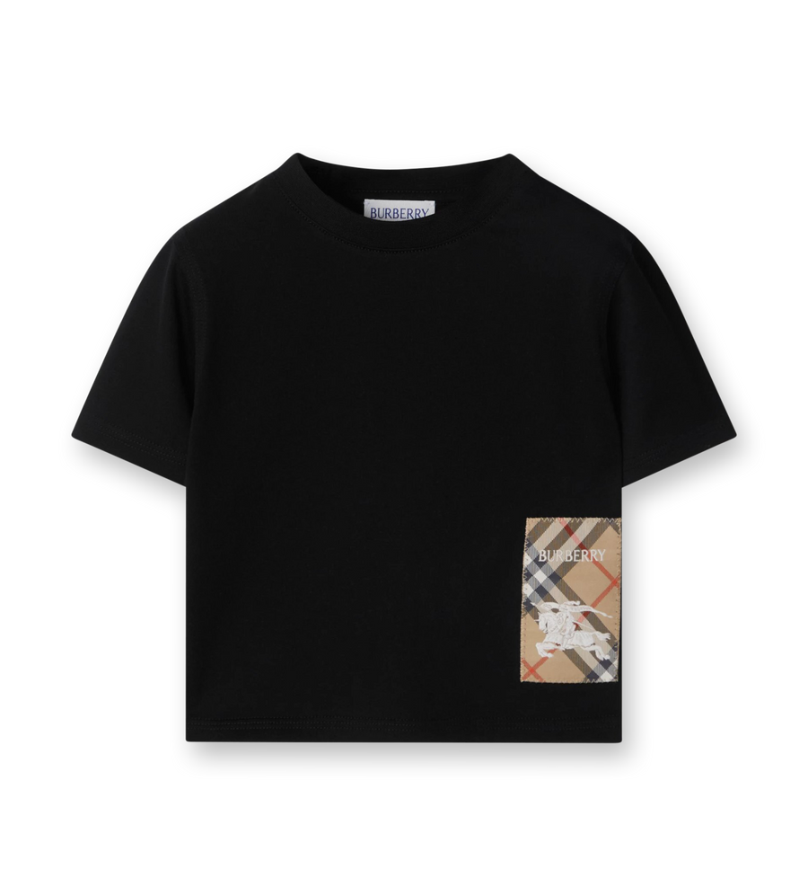 Baby Check Label T-shirt Black