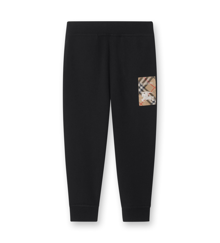 Check Label Jogging Pants Black