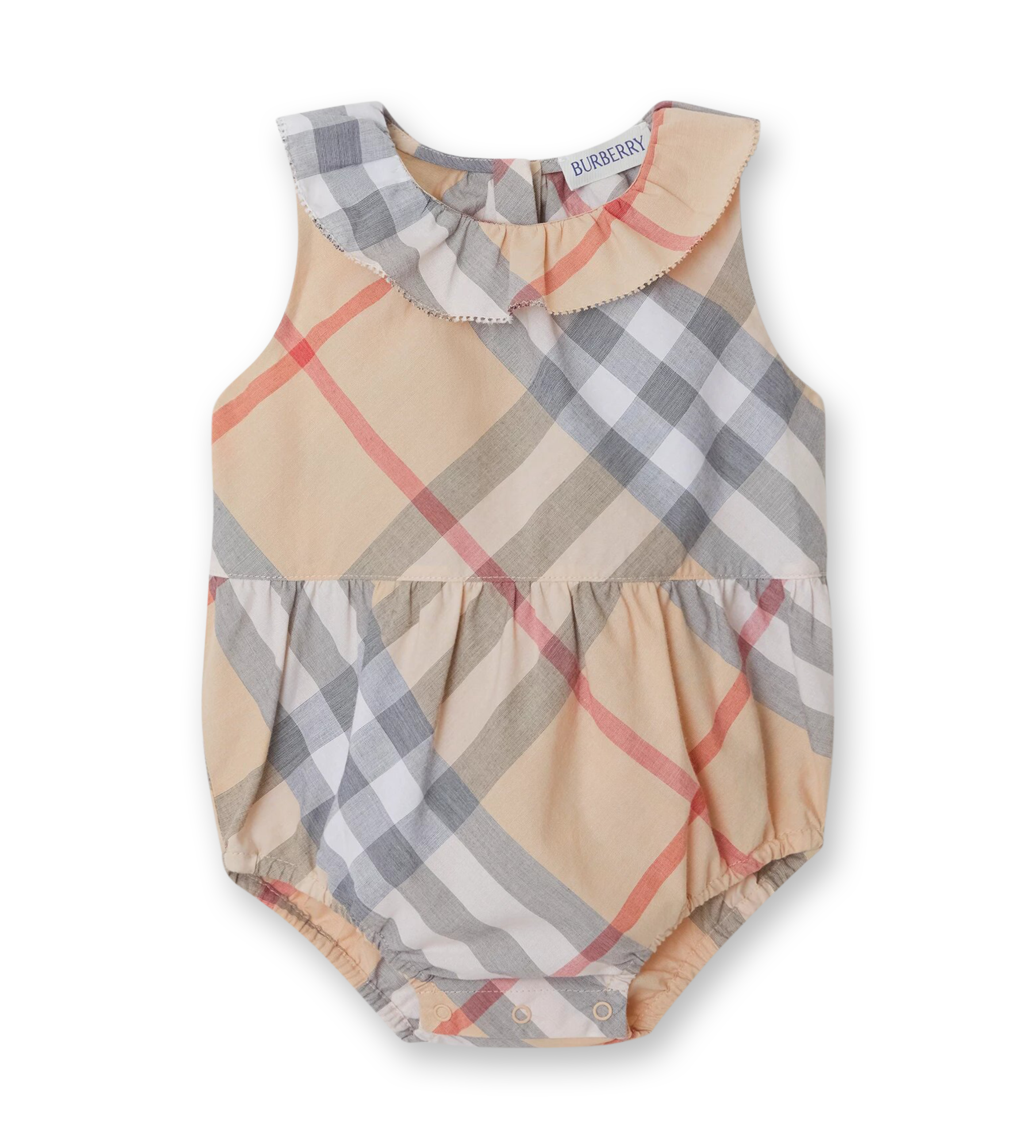 Baby Check Bodysuit Pale Stone