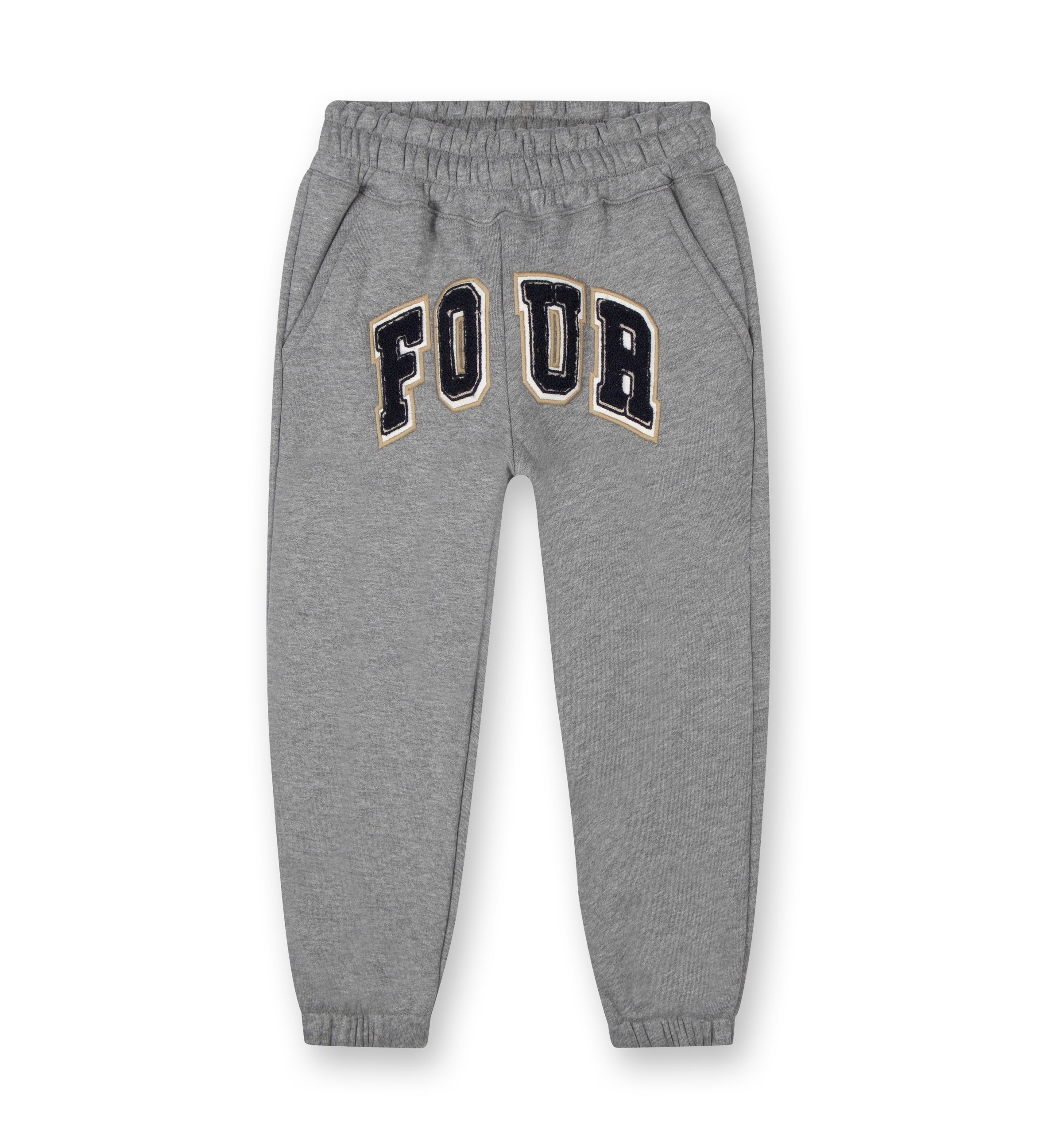 Straight Leg Cuffed Basketball Sweatpants Grey Melange