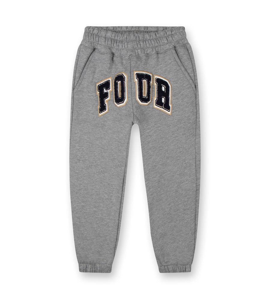 Straight Leg Cuffed Basketball Sweatpants Grey Melange