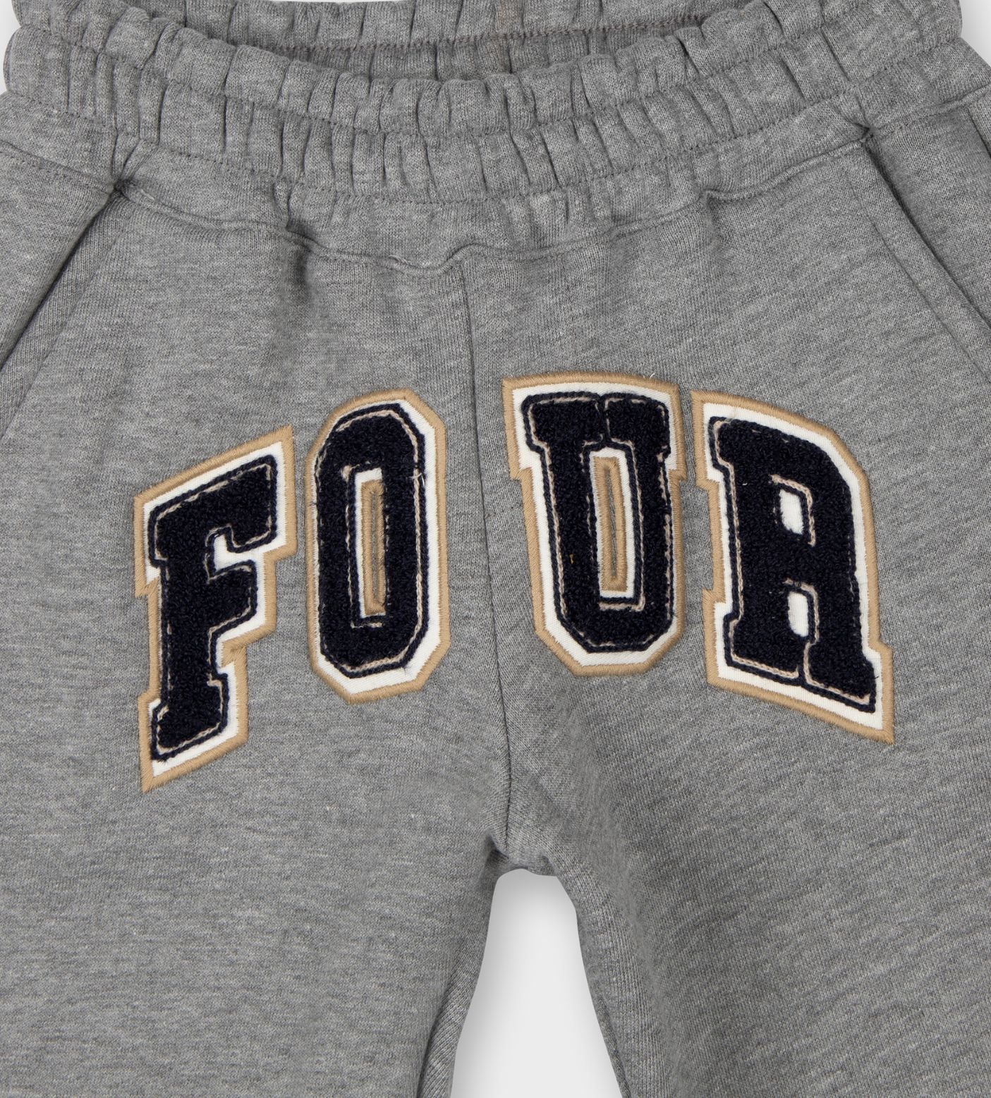 Straight Leg Cuffed Basketball Sweatpants Grey Melange