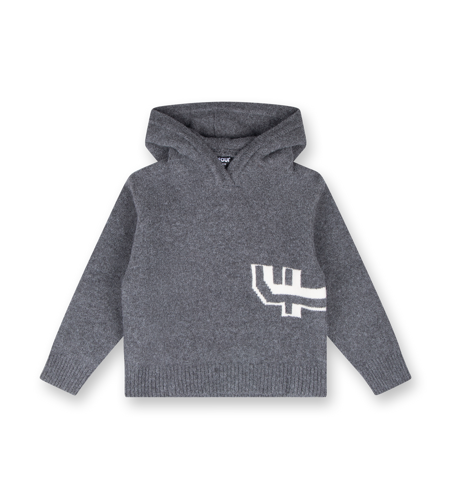 Knitted Hoodie Dark Grey