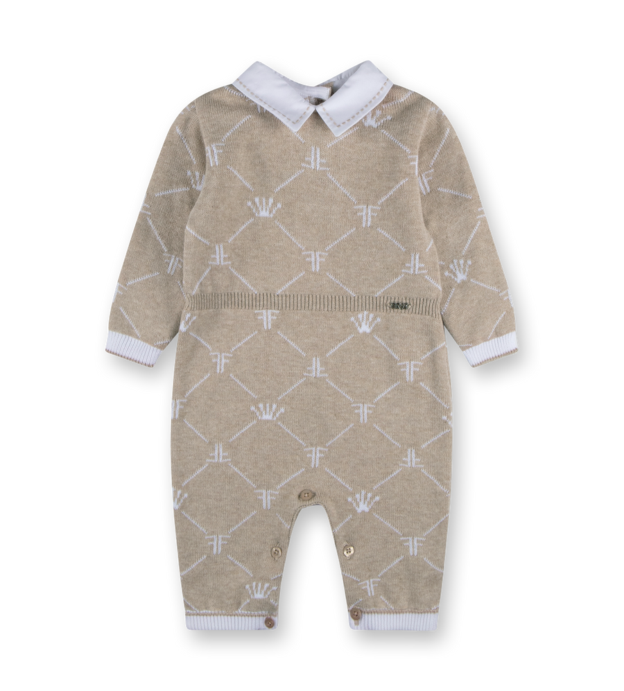 Knitted Signature Babysuit Beige