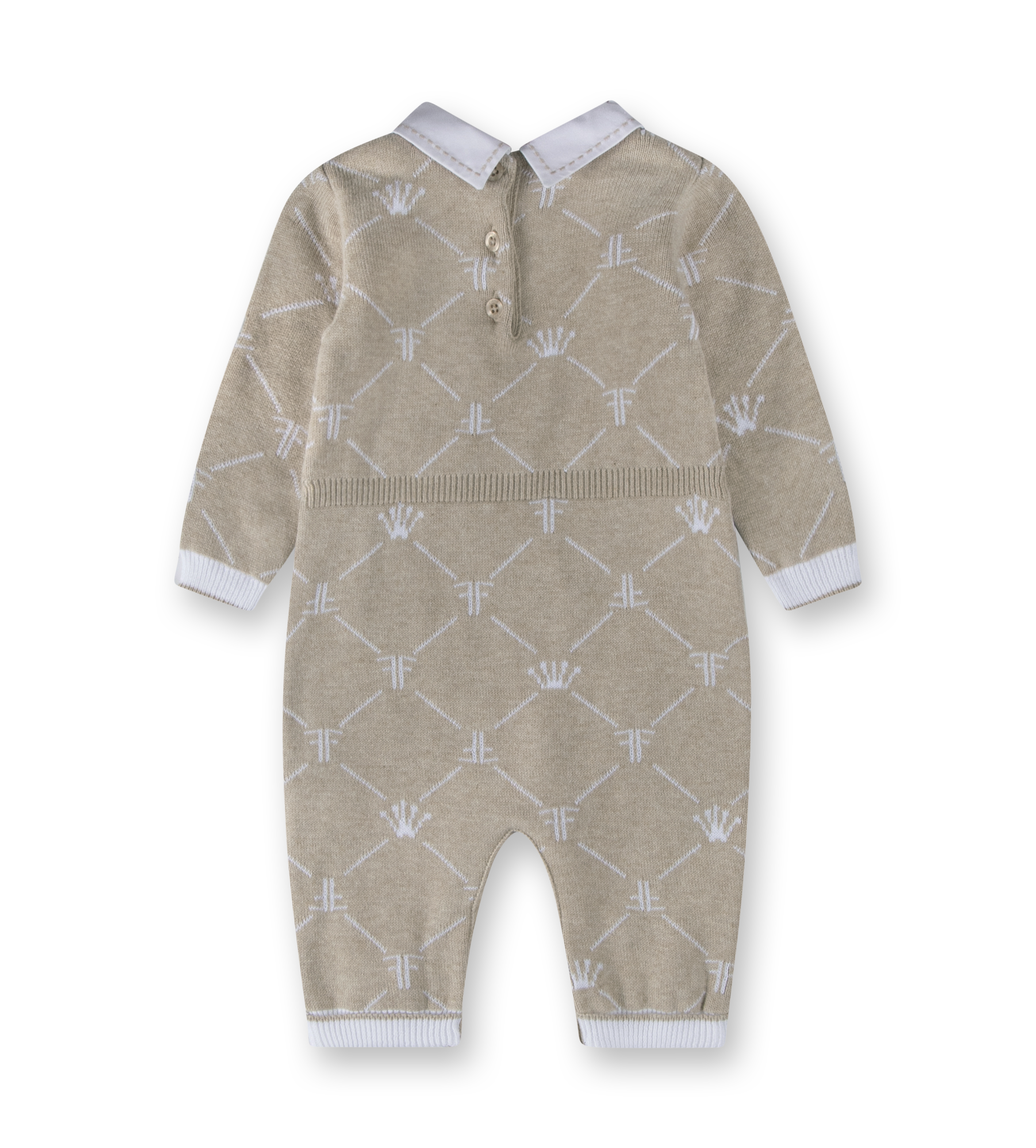 Knitted Signature Babysuit Beige