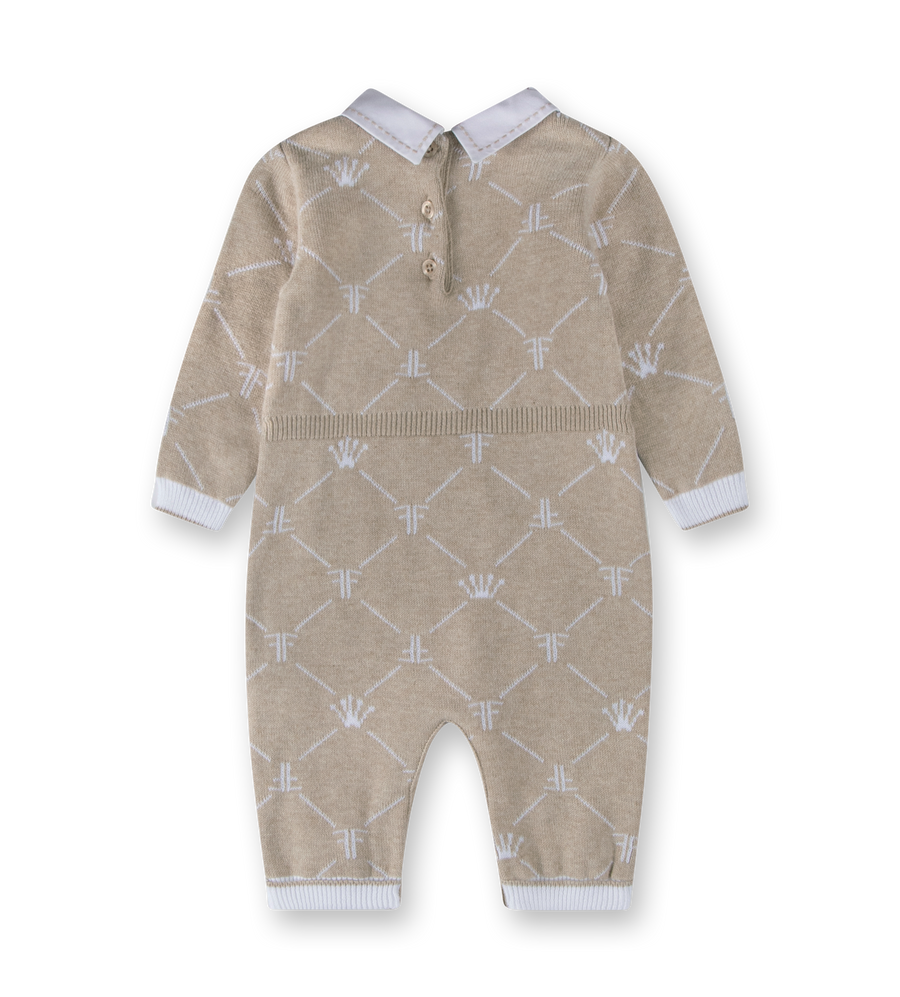 Knitted Signature Babysuit Beige