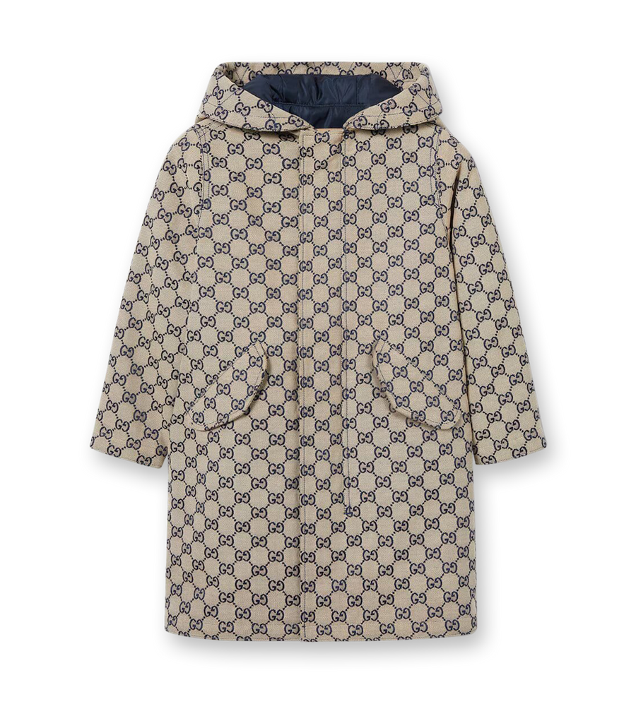 GG Monogram Canvas Hooded Jacket Beige