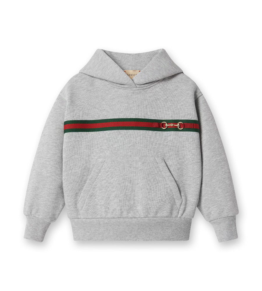 Web Stripe Hoodie Light Grey