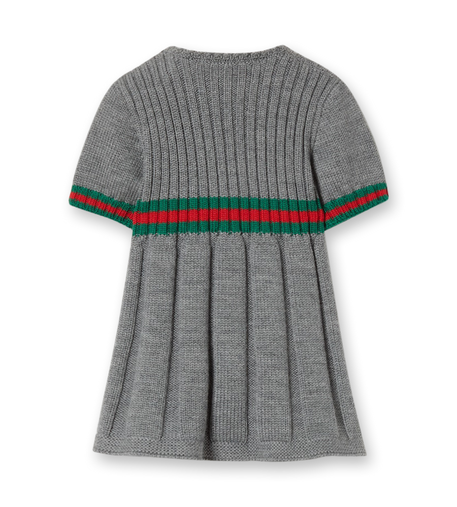 Baby Ribbed-knit Dress Grey