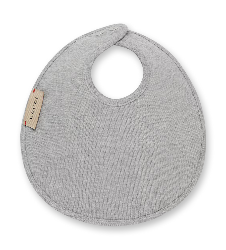 Bib with Gucci Embroidery Grey