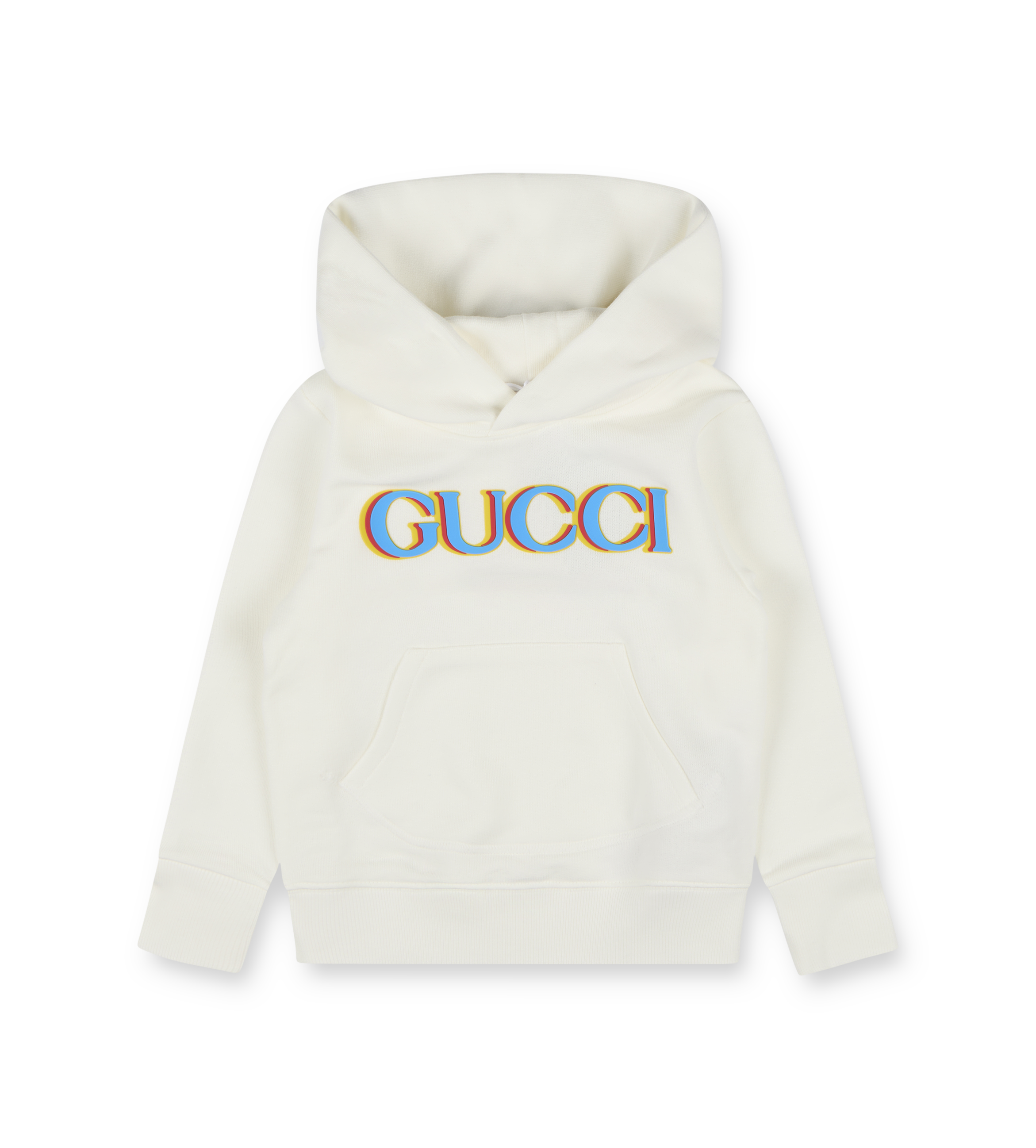 Printed Cotton Hoodie White