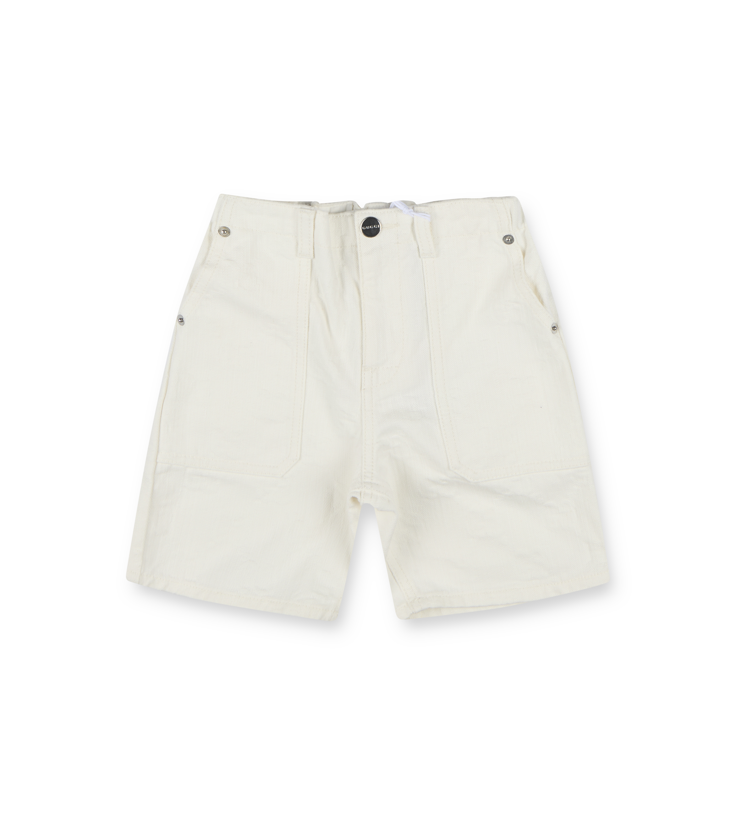 GG Denim Shorts White