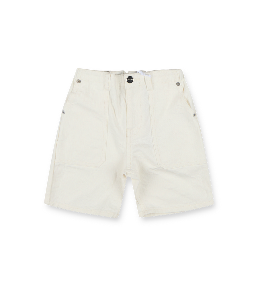 GG Denim Shorts White