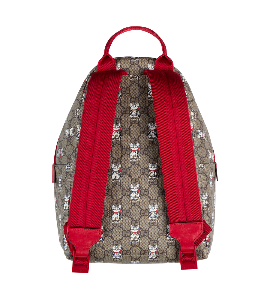 Printed GG Backpack Beige/Red