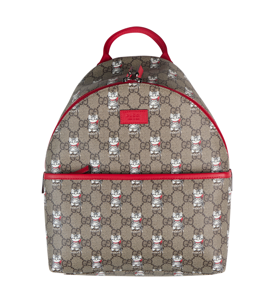 Printed GG Backpack Beige/Red