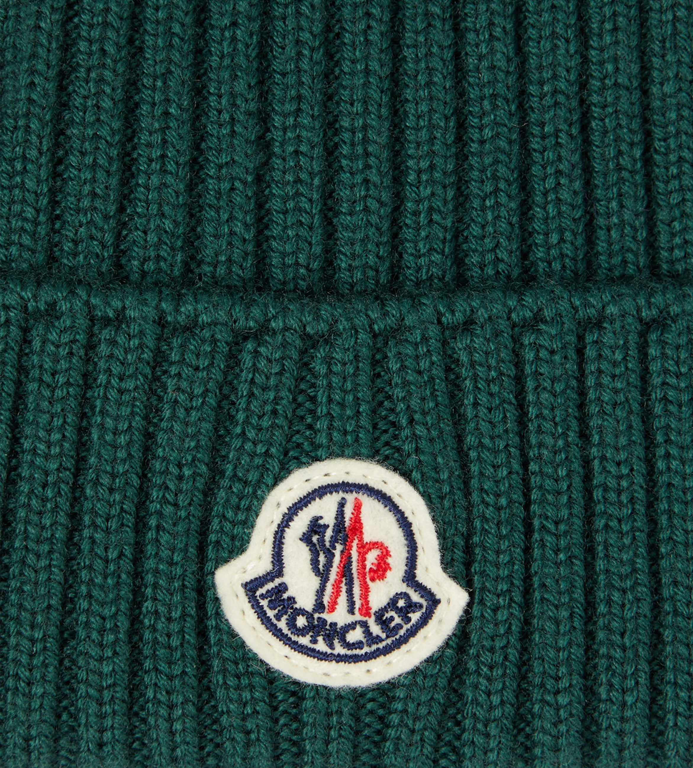 Logo-patch Ribbed Beanie Green