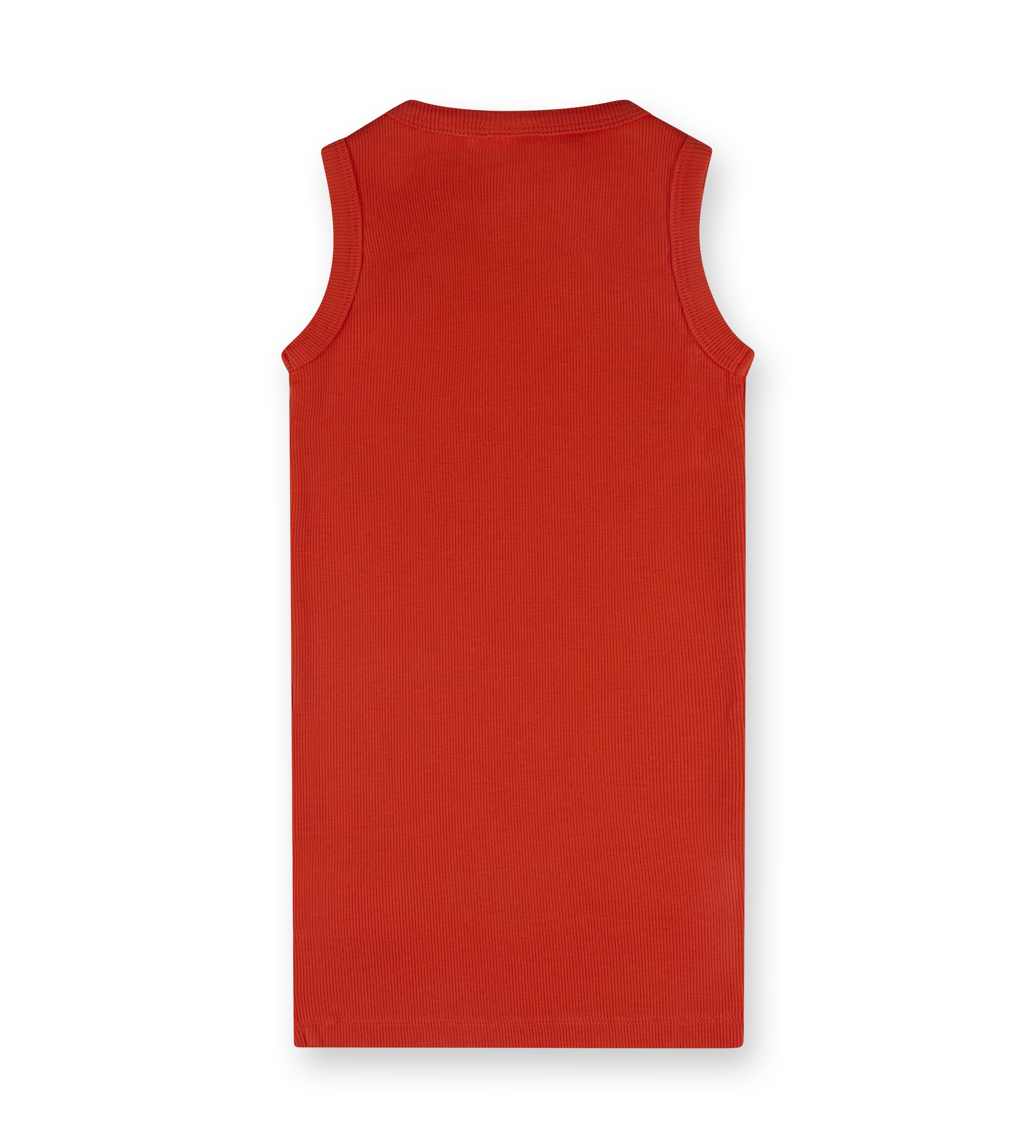 Off Stamp Ribbed Dress Coral Red