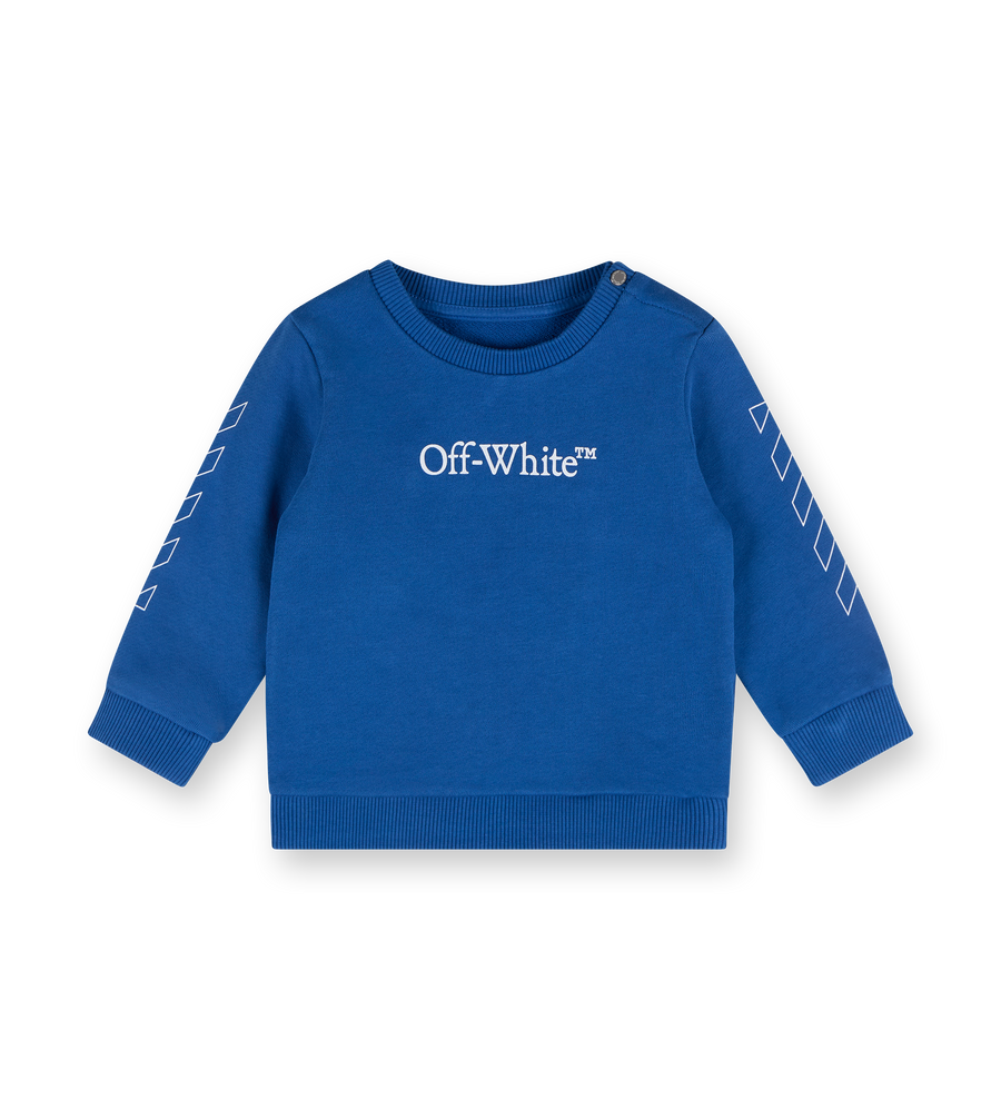 Bookish Diag Crewneck Blue-White