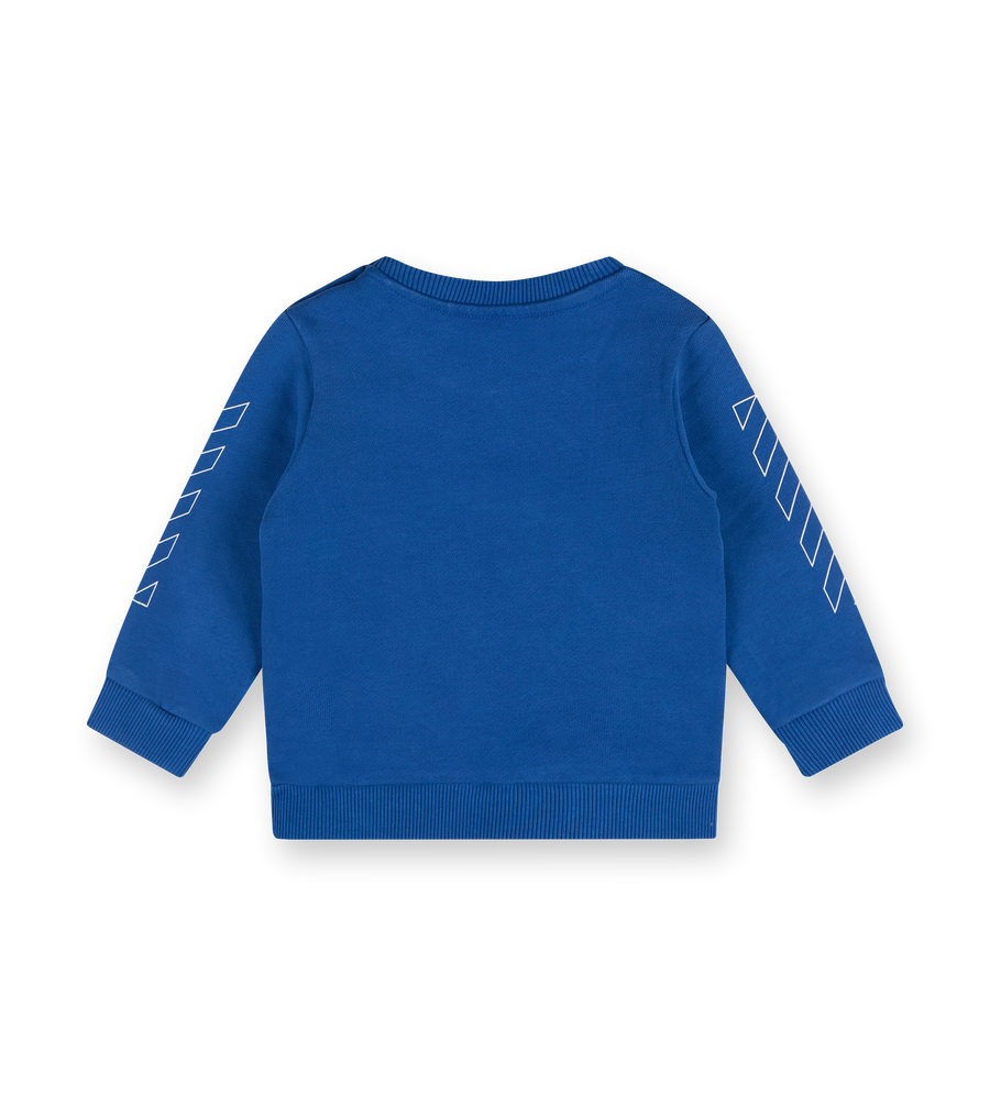 Bookish Diag Crewneck Blue-White